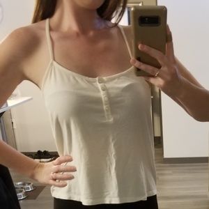 Off-White Tie Back Spaghetti Strap Tank